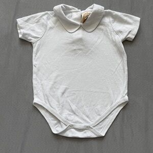 White Baby Onesie with Peter Pan Collar